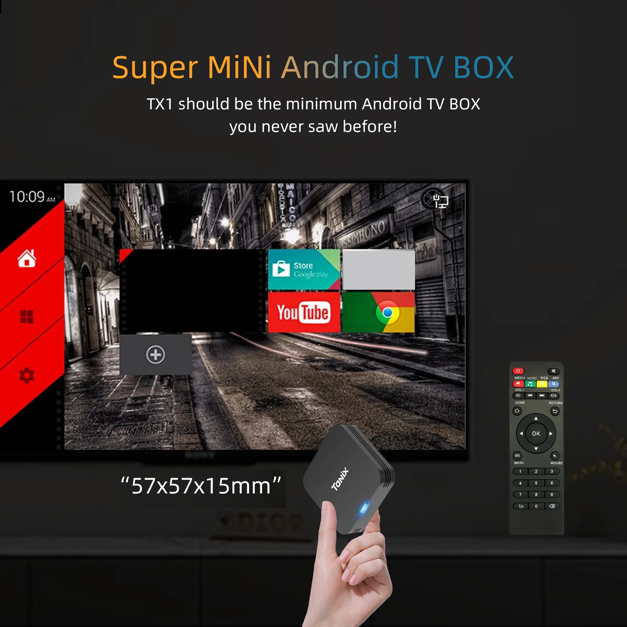 جهاز استقبال تانيكس TX1 Allwinner H313 رباعي النواة يعمل بنظام أندرويد 10 يدعم IR Romate وTiktok وYoutube وWIFI 2.4G و4K ومتعدد اللغات يعمل بنظام أندرويد