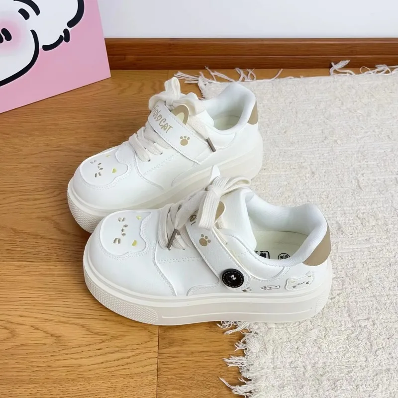 Damen High-top Plateau Sneaker Vielseitige Freizeitschuhe_voghion.com