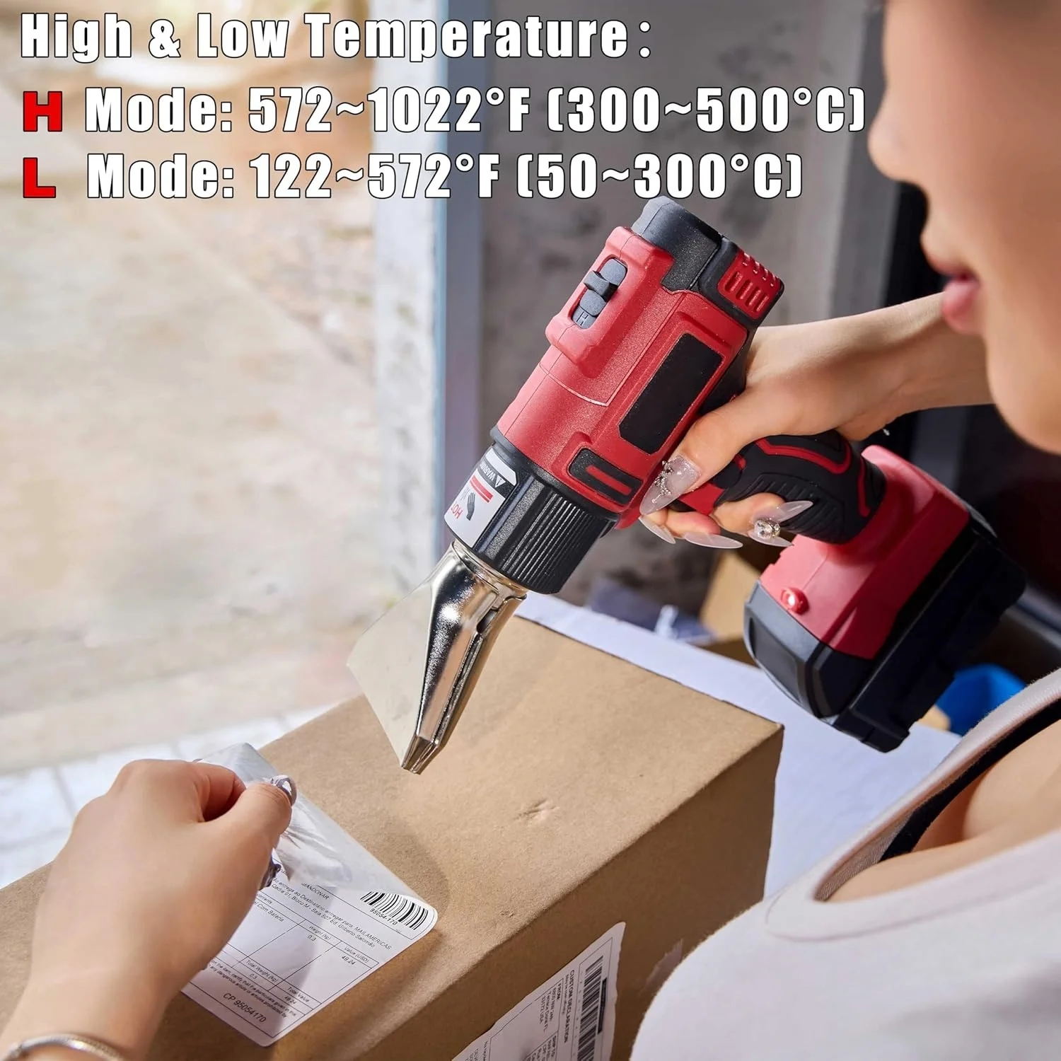 Pistola de calor inalámbrica para Mi.lwaukee, batería de 18V con pantalla Digital LCD, pistola de calor de engranajes múltiples para doblado de tubos de envoltura retráctil