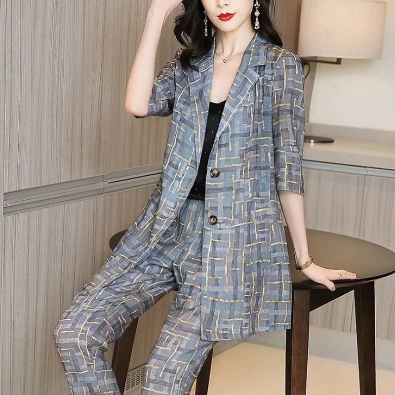 Grey Outfit Capris and Womens 2 Pant Sets Baggy Two Piece Set Pants for Women Trouser Suit Blazer Classy Xxl Korean Style Co Ord