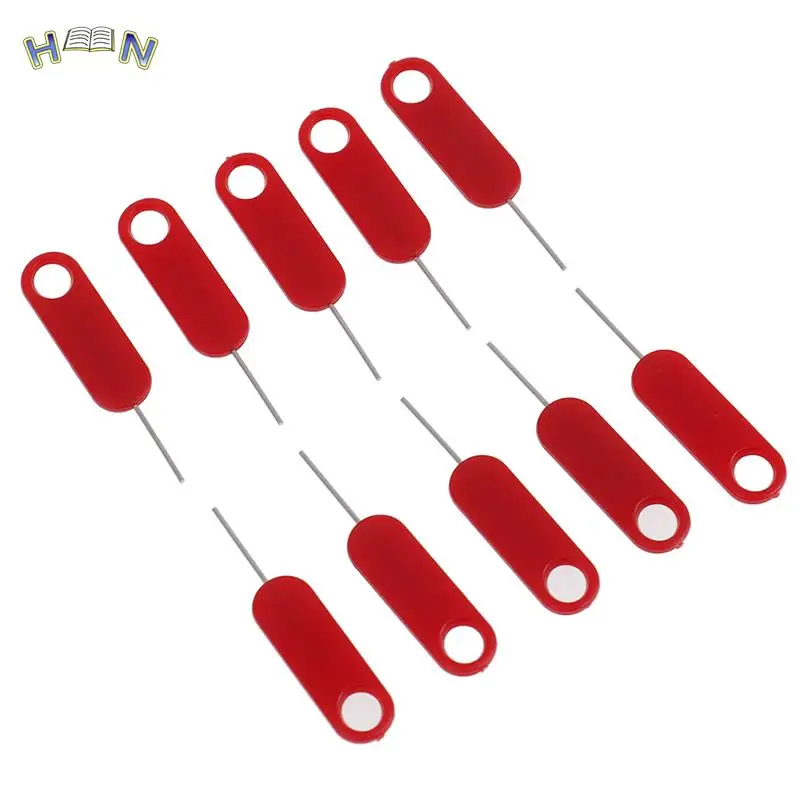 Nowa 10-częściowa igła ze stali nierdzewnej do iPhone iPad Samsung do Huawei xiaomi Red Sim Card Tray Removal Eject Pin Key Tool