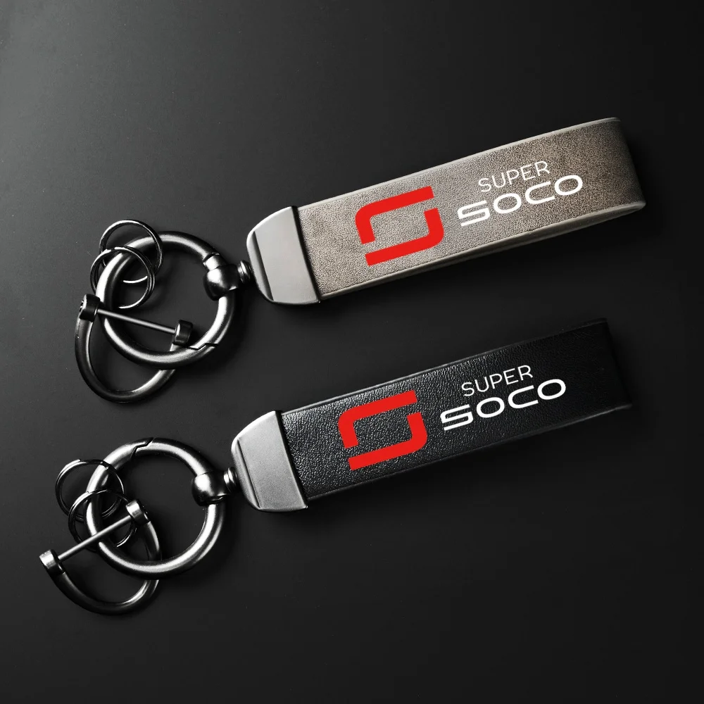 Für Super Soco CPx CUmini CUx TC 50 TC Max Wanderer TCMax 2019-2023 Ultra HD Bedrucktes Logo Carbonfaser-Texturierter Leder-Schlüsselanhänger