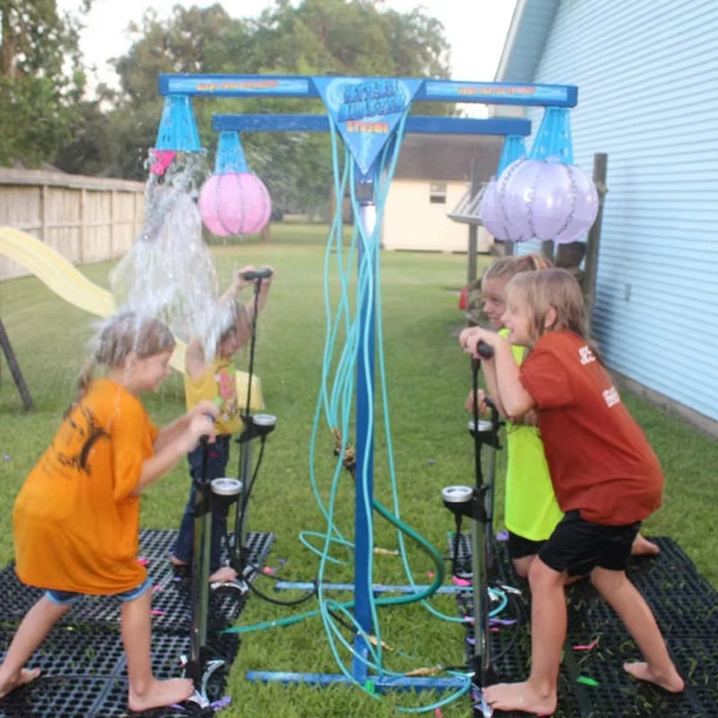 

2/4 Station Hydraulic Shock 4 Person Extreme Water Balloon Game Metal Interactive Outdoor Equipment for Trampoline Park