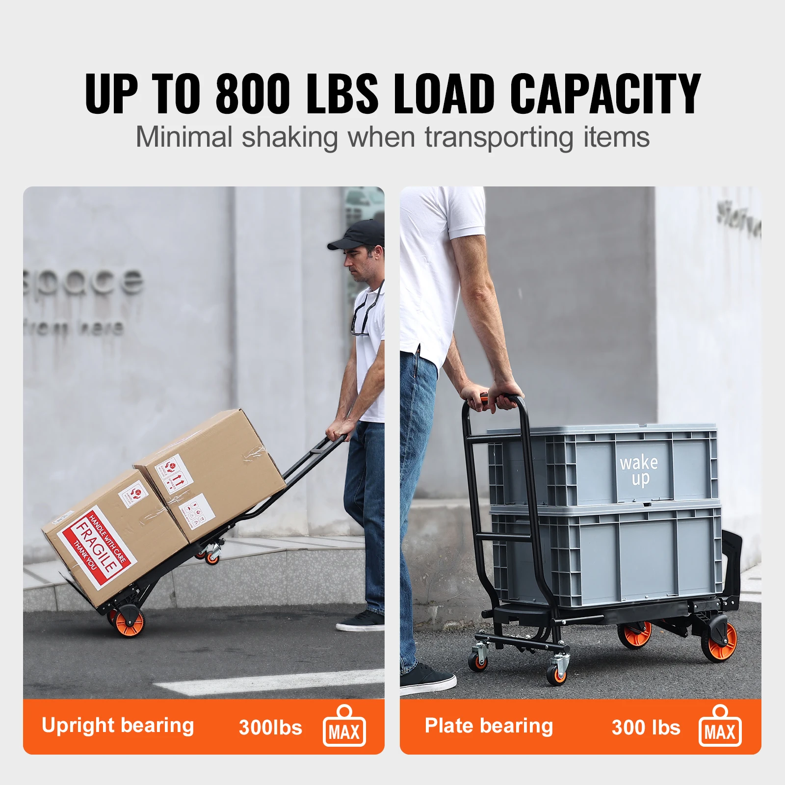 SucceBuy 300 lbs Folding Hand Truck Aluminum Lightweight Platform Cart Portable Telescopic Utility Dolly for Moving Shopping