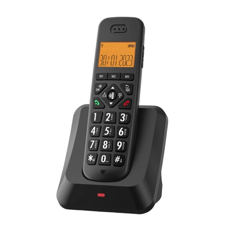 Y1UB D1011 Modern Cordless Phone Digital Telephones with Large Display CallerID Number Storage Low Radiation Handheld Phone