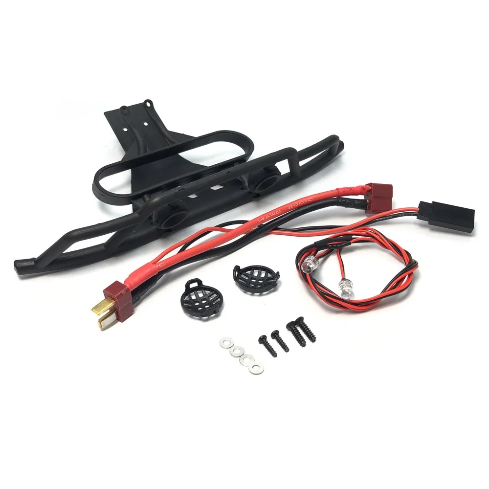 Front Bumper with LED Light for 144001 144010 124016 124017 124018 124019 RC Car Upgrades Decoration Parts