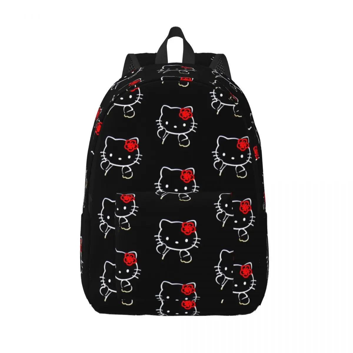 Custom Hello Kitty Sanrio Canvas Backpack Women Men Casual Bookbag for College School Cartoon Bags