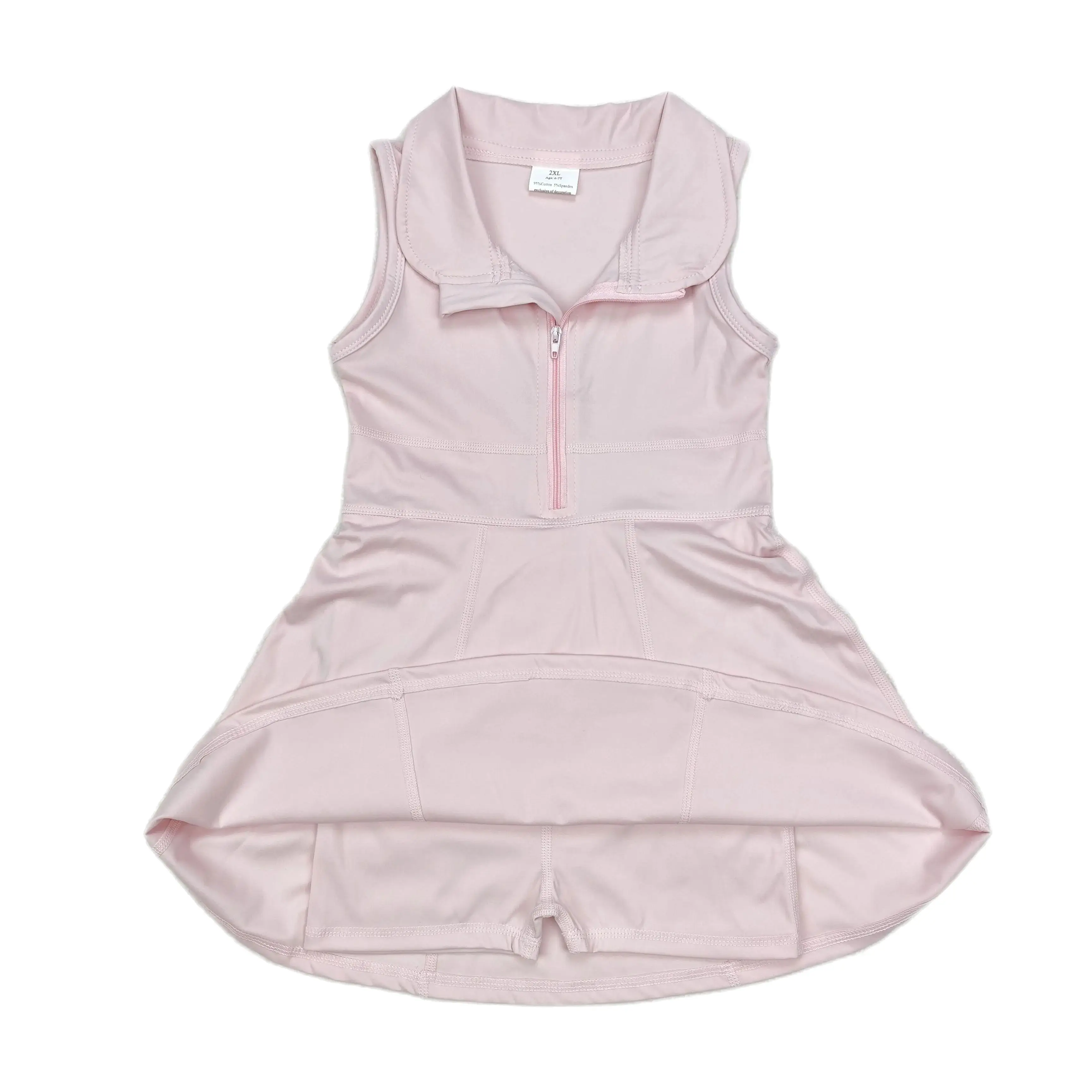 

Wholesale Baby Girl Pink Athletic Active Wear Knee Length Dress Toddler Kids Children Sleeveless Yoga One Piece Swimsuit Clothes