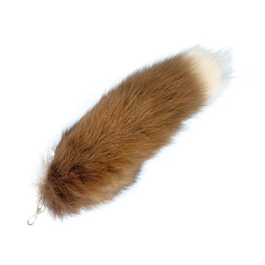 ذيل الحيوان مفتاح قلادة الكريات ملحق الزخرفية هدايا لطيفة فروي ذيل الحيوان المفاتيح اللون الطبيعي #6