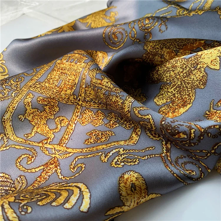 14MM Satin Silk Mulberry Scarf 110cm Big Hand Rolled Bandanas Designer Luxury Brand Shawls Women Accessories Decoration Gift