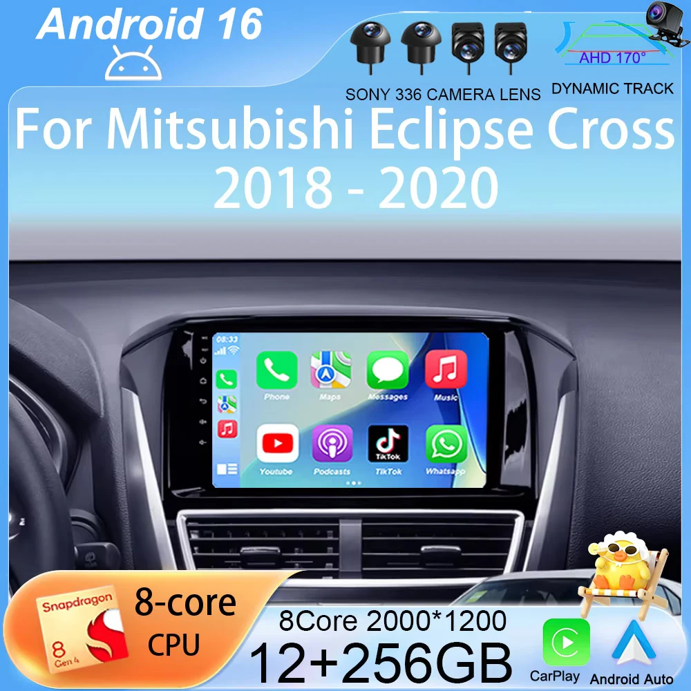 Andorid 16 Carplay Auto Car Radio For Mitsubishi Eclipse Cross 2018 2019 2020 Multimedia Video Player Navigation GPS 2din Stereo