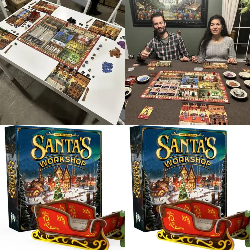 

Elf Creek Games' Santa's Workshop 2nd Edition: Christmas Board Game for Adults & Families, Strategy and Worker Placement, 2-5 Pl