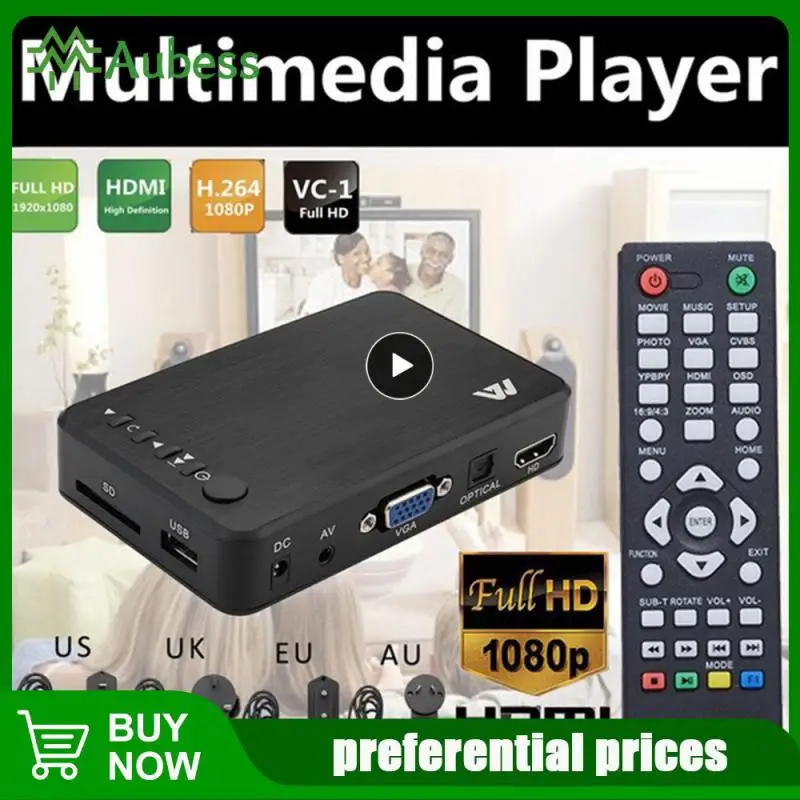 Media Player 1080P USB External Hdd Media Player With VGA SD Support MKV H.264 RMVB WMV Media Player for car HDDK6