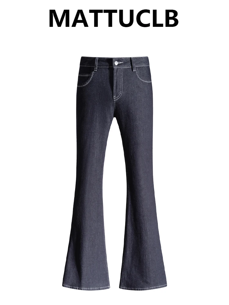 Damskie spodnie jeansowe z niskim stanem w stylu vintage na sezon Jesień Zima 2025, rozszerzane, bootcut, Y2k Harajuku, luźne, warstwowe, dzwony, japoński styl.