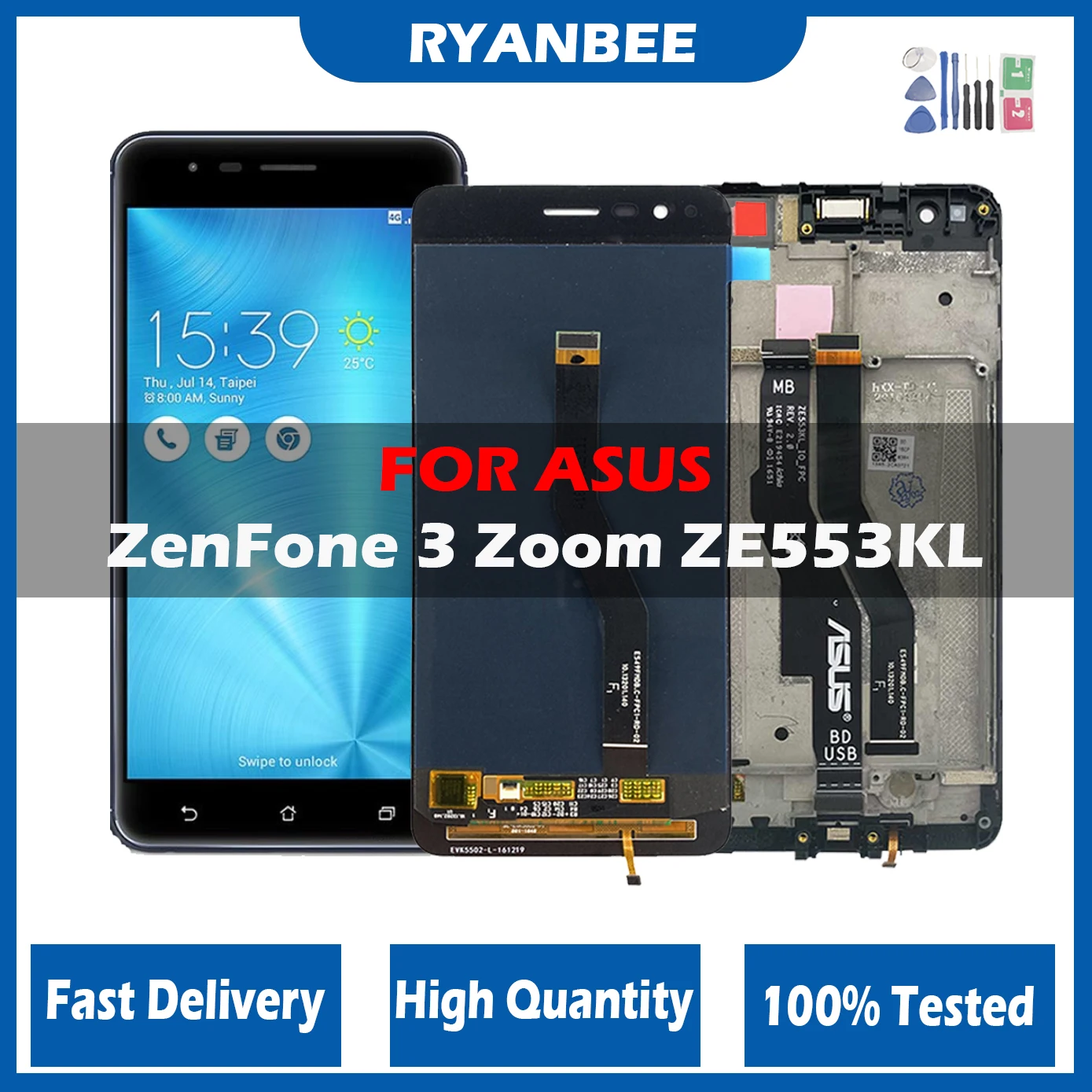 

Original Amoled LCD Display for Asus ZenFone 3 Zoom ZE553KL ZE553 Z01HDA LCD Display Touch Screen Digitizer Assembly With Frame