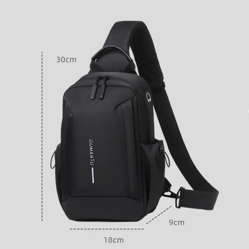 Men\'s Chest Bag Crossbody Sling Bag Small Handbag for Men Waterproof Shoulder Moto Biker Shoulder Bags Black New Fashion Bag