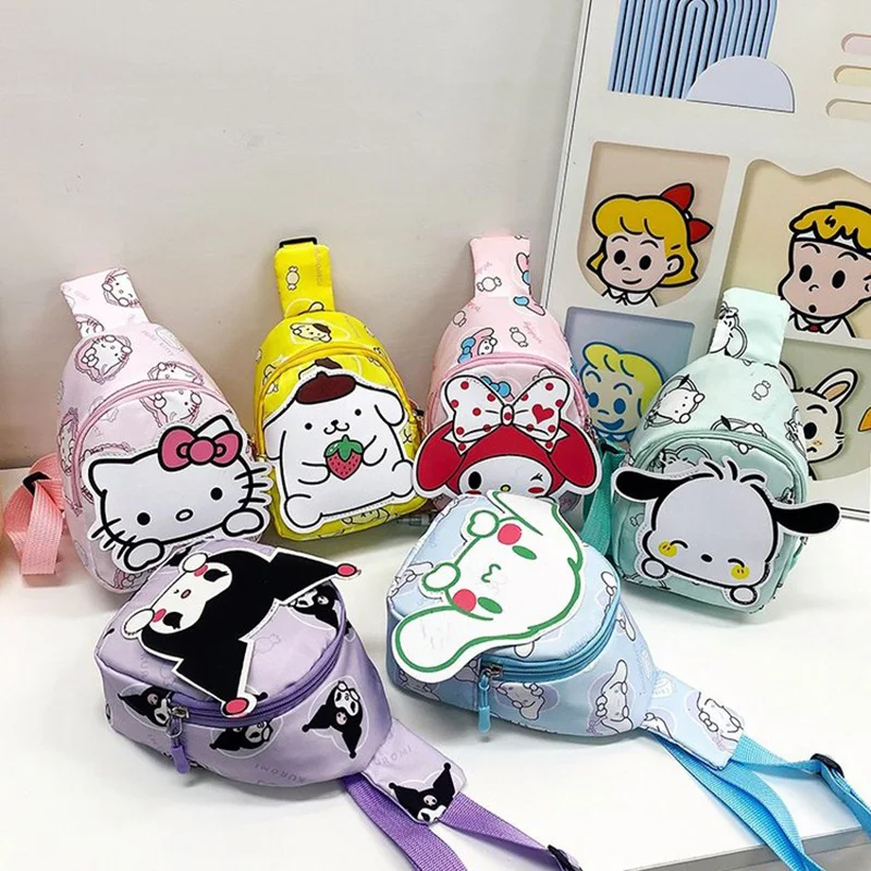 

HelloKitty Crossbody Bag for Women Girls Cute Cartoon Chest Bag Fashion Shoulder Purse Phone Wallet Set Gift