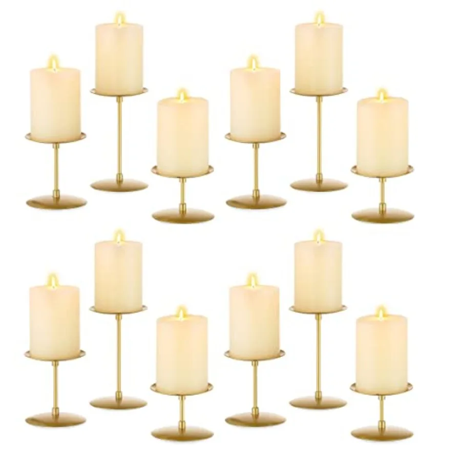 Pillar Candle Holders Candelabra - Bulk Candle Stand Iron Plate Minimalism Modern Home Mantel Dinning Table Decorations Centerp