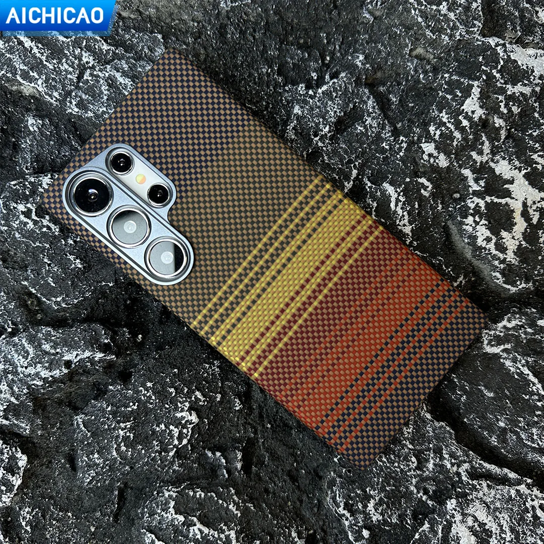 Sunset Phone Case for Samsung Galaxy S24 Ultra Carbon Fiber Compatible, Slim and Lightweight Case Aramid Fiber case