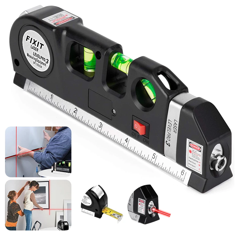 

Laser Level Self Leveling Green Cross Line or vertical or horizontal light for Decoration with Tape Measure and Ruler