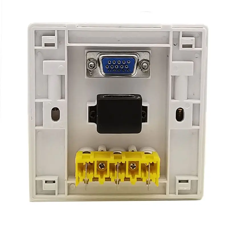 86mm Type Multimedia Panel 4K High-Definition Cable HDMI Compatible Socket+VGA Panel+Audio and Video 3rca Wall Plug