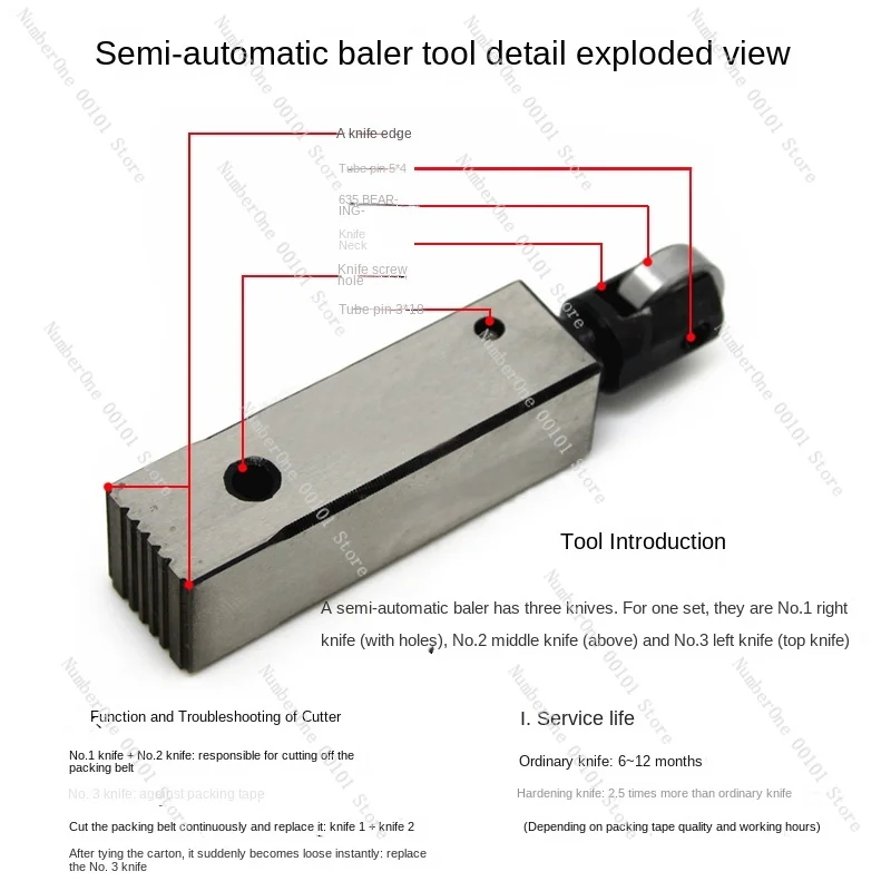 Full & Semi Automatic Packing Machine Accessories Imported Hardened Cutter Top Knife Combination