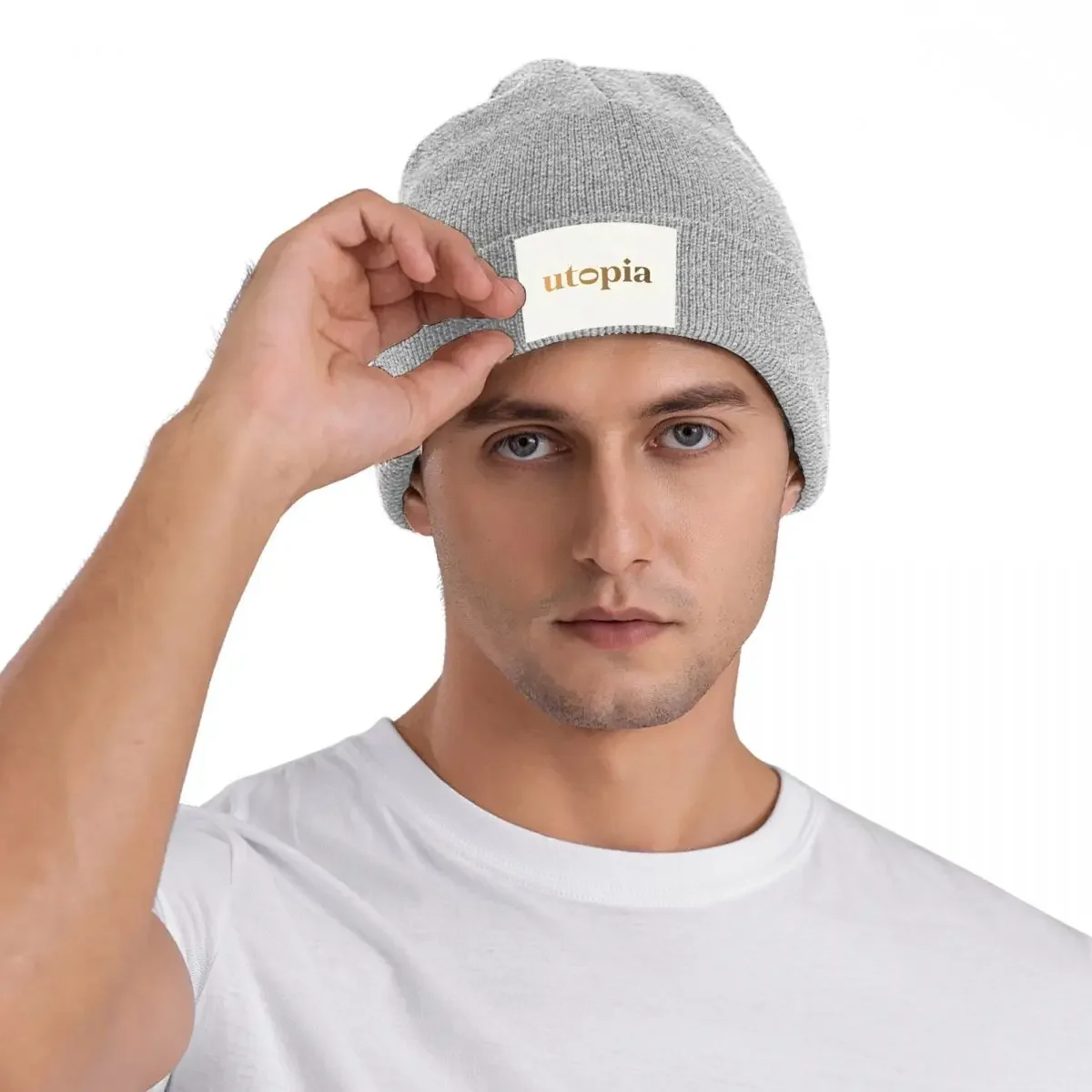 Utopia Bonnet Chapéus Gorro Chapéus de malha estampados Primavera Hip Hop Unissex Adulto Esporte ao ar livre Boné elástico