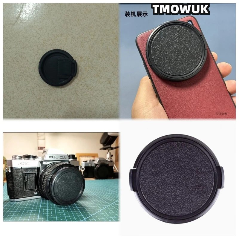 

For FUJIFILM X-T50 X-T200 X-Pro1 X-A20 X-H2 X-M6 X-E2s X-T5 X-T60 X-S20 Camera Lens Cap Protective Cover Center Pinch Snap-on 49