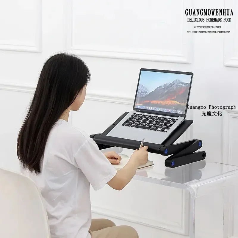 Foldable Adjustable Ipad Tablet Holder Workstation Riser for Recliner Bed Sofa Notebook Desk Support Portable ABS Laptop Stand