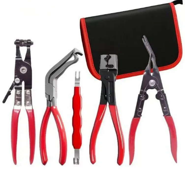 Auto Repair Pliers Auto Repair Tool Set Cross-border Explosion 5PC Pipe Bundle Pliers Pipe Hoop Pliers Crowbar Round Nail Driver