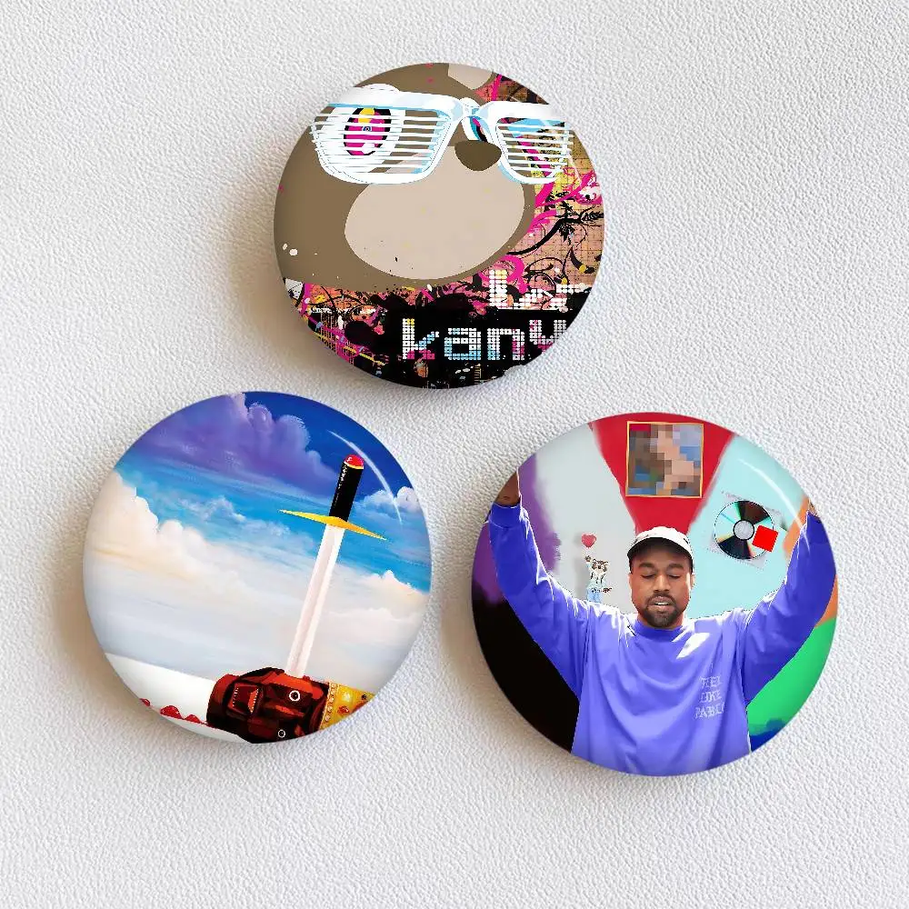 Rapper K-Kanye W-West New Brooches Soft Button Pin Funny Silly Gnarpy On A Skateboard Meme Badge Gamer Collection Gifts