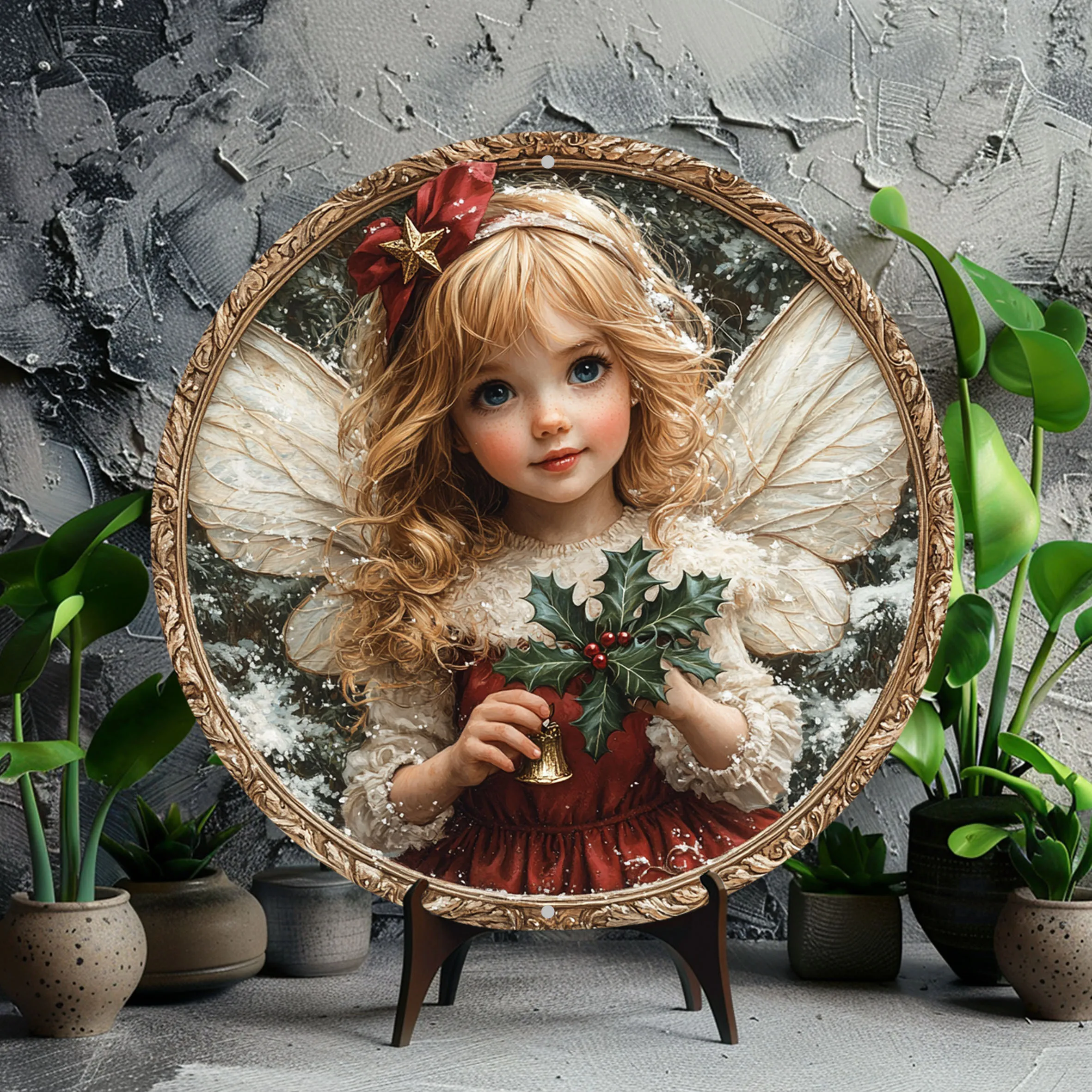 

Themed Round Aluminum Wall Decor Sign, Retro 2D Flat Wreath Art For Home, Kitchen, Coffee Shop, Living Room,