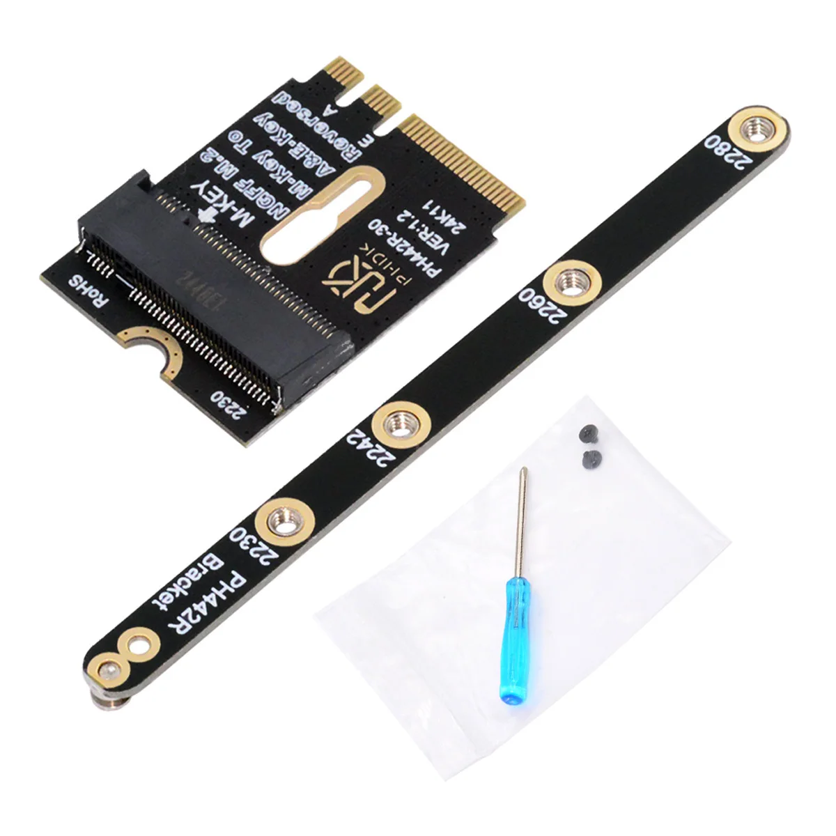 

NGFF A + E-Key 2230 «папа» — NVME M-key «мама», адаптер PCI-E 4,0 с кронштейном для материнской платы ноутбука SSD 2280