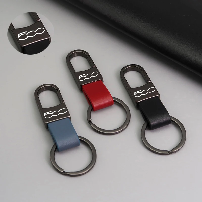 High Quality Car Accessories Leather Keychain for Fiat 500 500C 2012 500X 500L Abarth 695