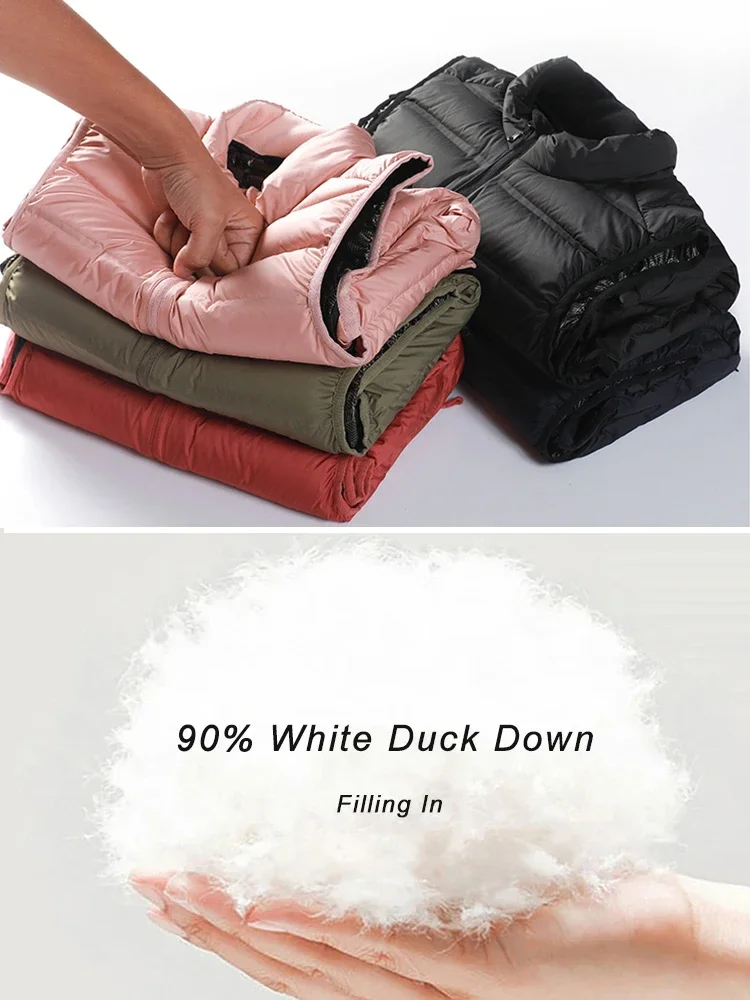 90% White Duck Down Men\'s Winter Vest Sleeveless Puffer Jacket Graphene Liner Stand Collar Warm Down Gilet Coats Big Size 8XL