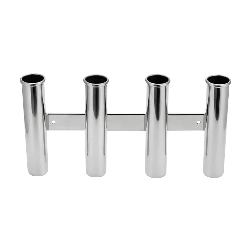 

Stainless Steel Mirror Polished 4 Tube Clamp on Fishing Rod Holder For Boat Rack Marine Hardware Accessories For Yacht