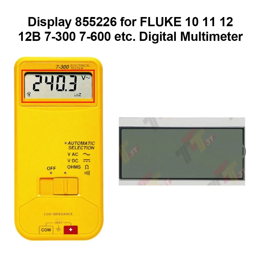 Display 855226 for FLUKE 10 11 12 12B 7-300 7-600 etc. Digital Multimeter