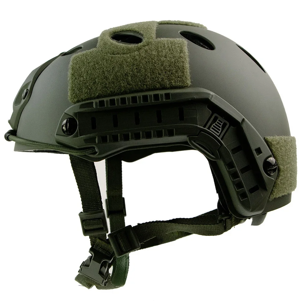 NONE Schneller taktischer Helm, verstellbarer Knopf, verdicktes ABS, Outdoor-Luftpistolen-Schießen, CS-Schutzausrüstung, geeignete Kopfgröße 55–60 cm 9