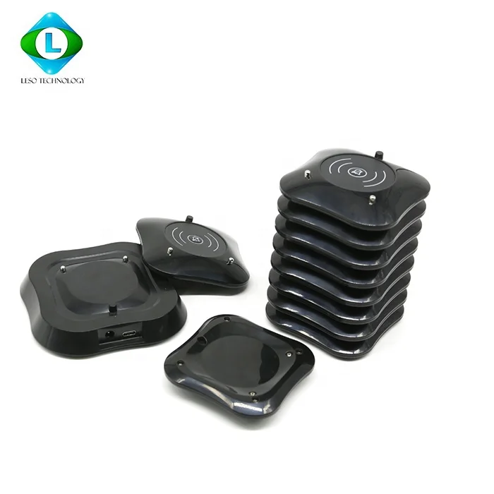 

FSK Long Distance Wireless Calling Queuing System with 1 Transmitter + 10 Coaster Pagers for Restaurants, snack bars,bakery