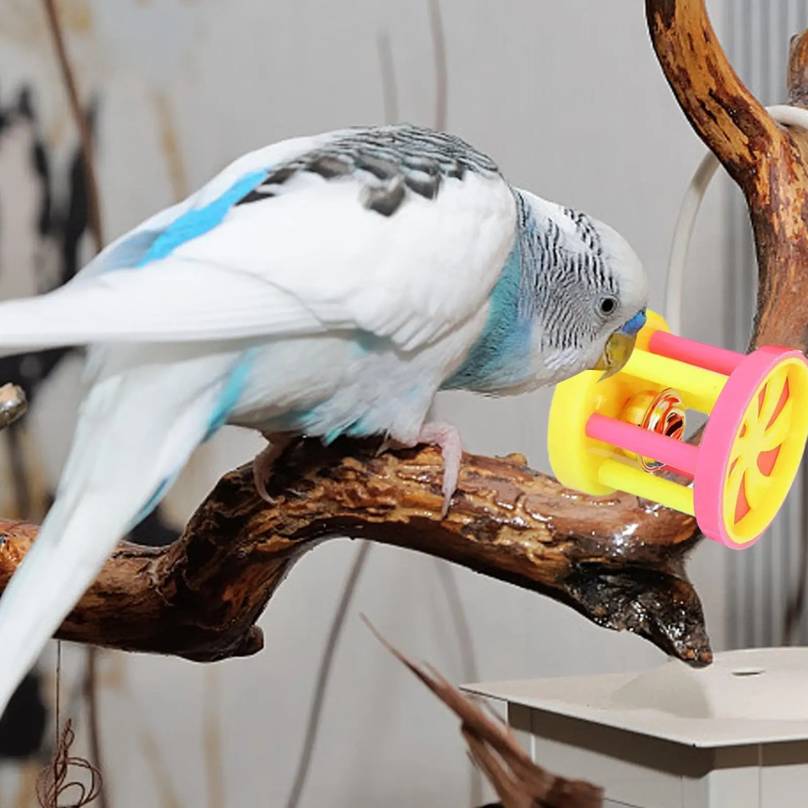 Bird Toys For Parrots Chew Toy Balls For Parakeet Bite Resistant Hangable Bird Training  Toys With Small Holes colorful Bell view 2