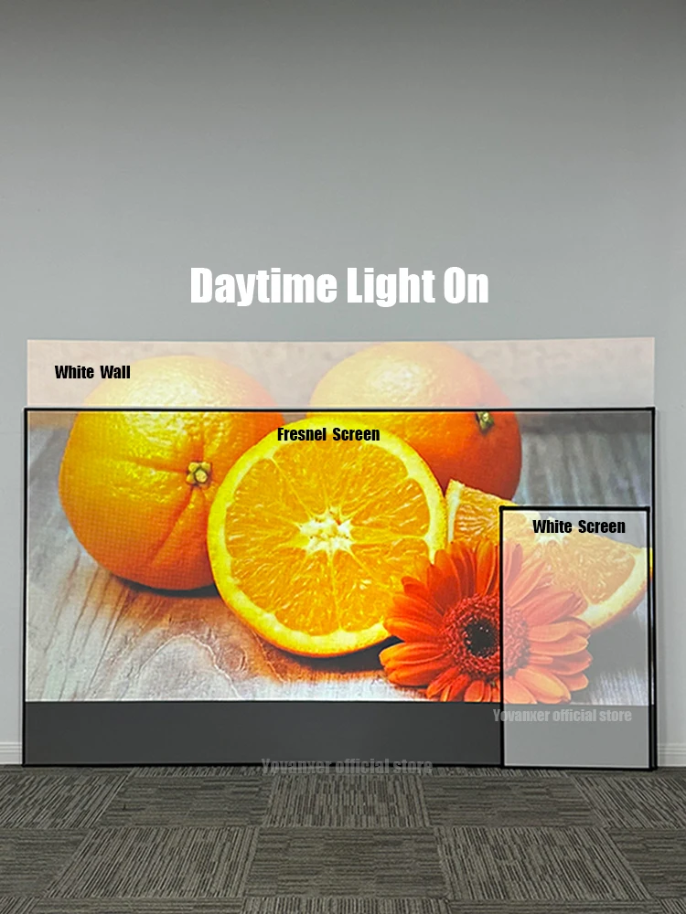 요반셔 ALR 프레넬 5.0 프로 고정 프레임 프로젝션 스크린, 비다 C1S C2 C3 장거리 투사 프로젝터용 주변광 차단