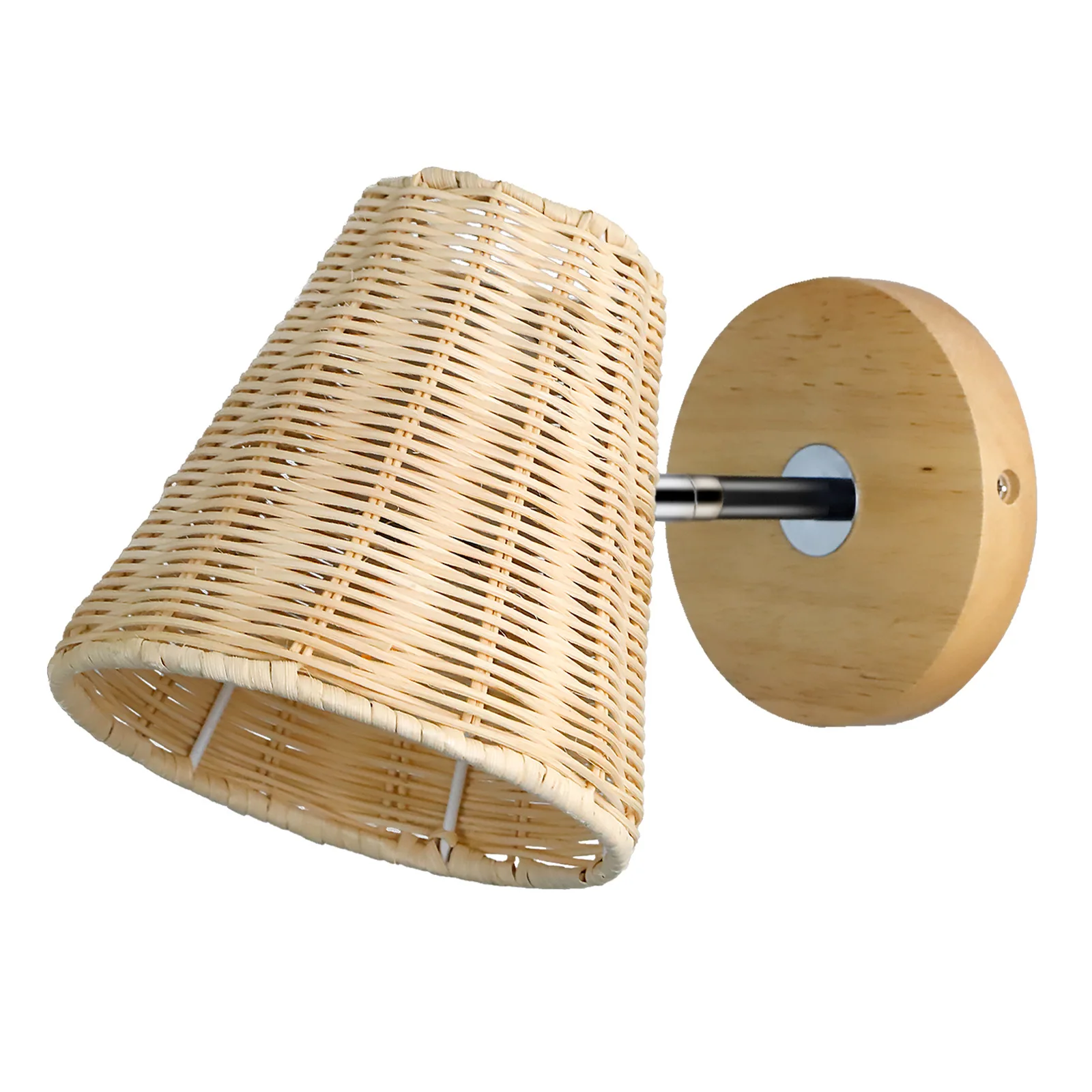 Imagem -02 - Nooknova Vintage Rattan Wall Sconce Estilo Japonês Lâmpada de Bambu Rural Luminária de Madeira Pacote Pacotes