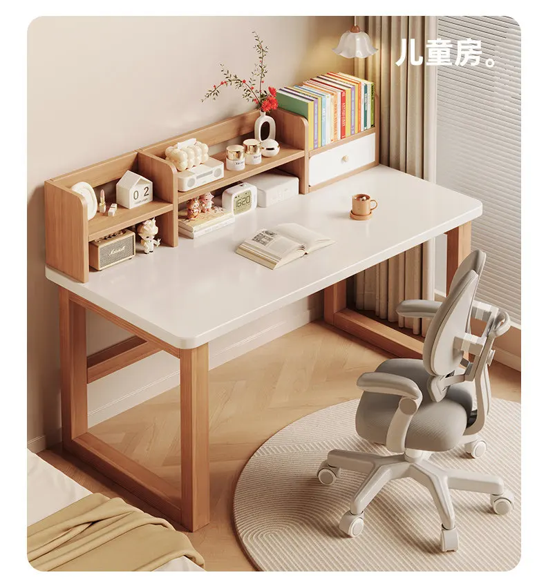 

Desk, Bookshelf Integrated Table, Student Home Study and Writing Desk, Bedroom Desk, Small Apartment Desktop Computer Desk