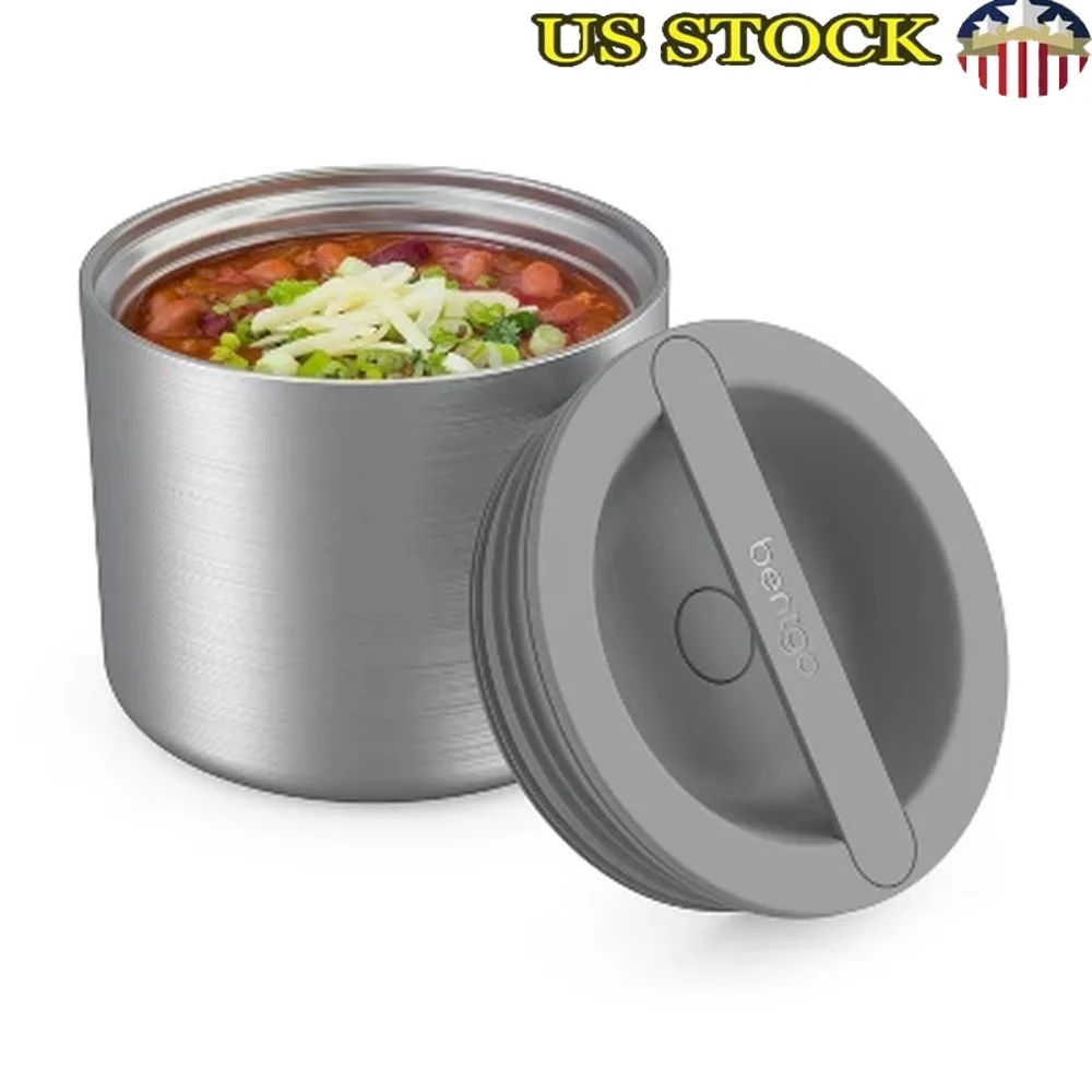 

Stainless Steel Insulated Food Container Leakproof Airtight Wide Mouth 2.4L Thermal Vacuum Food Safe Travel Friendly