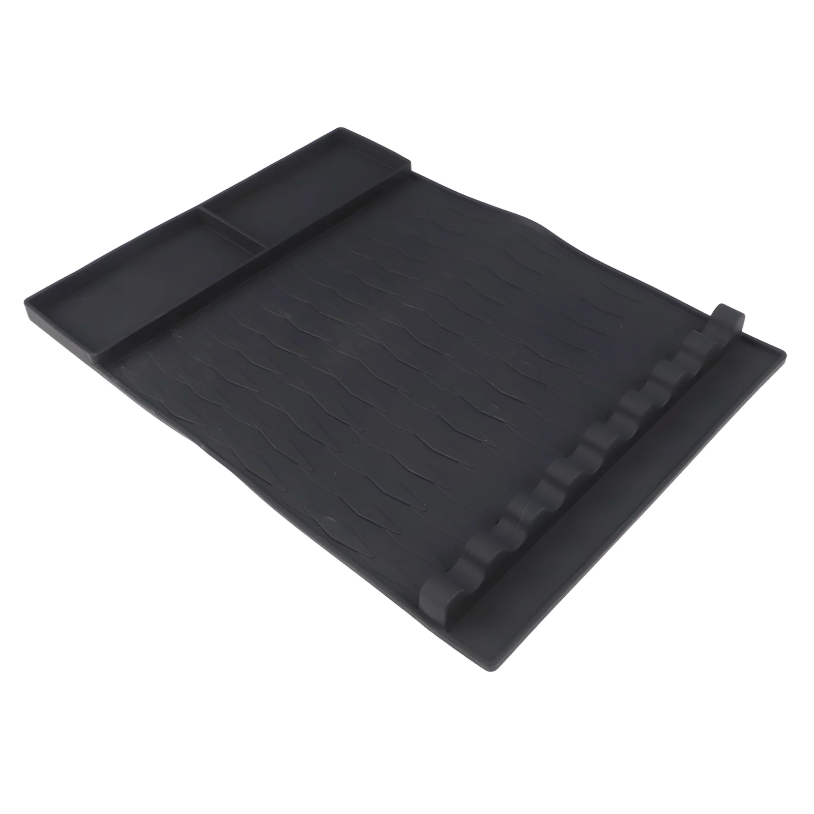

Heat Resistant BBQ Mat for Weber Grills Silicone Construction with Dedicated Slots for Tools and Seasoning Bottles