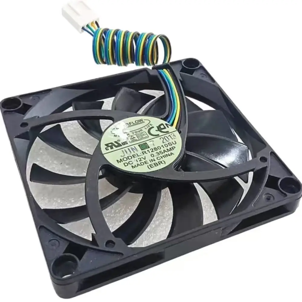New EVERFLOW 8CM 8010 Fan 4-wire Temperature Control R128010SU 12V 0.35A 80mm X 10mm Slim Cooling