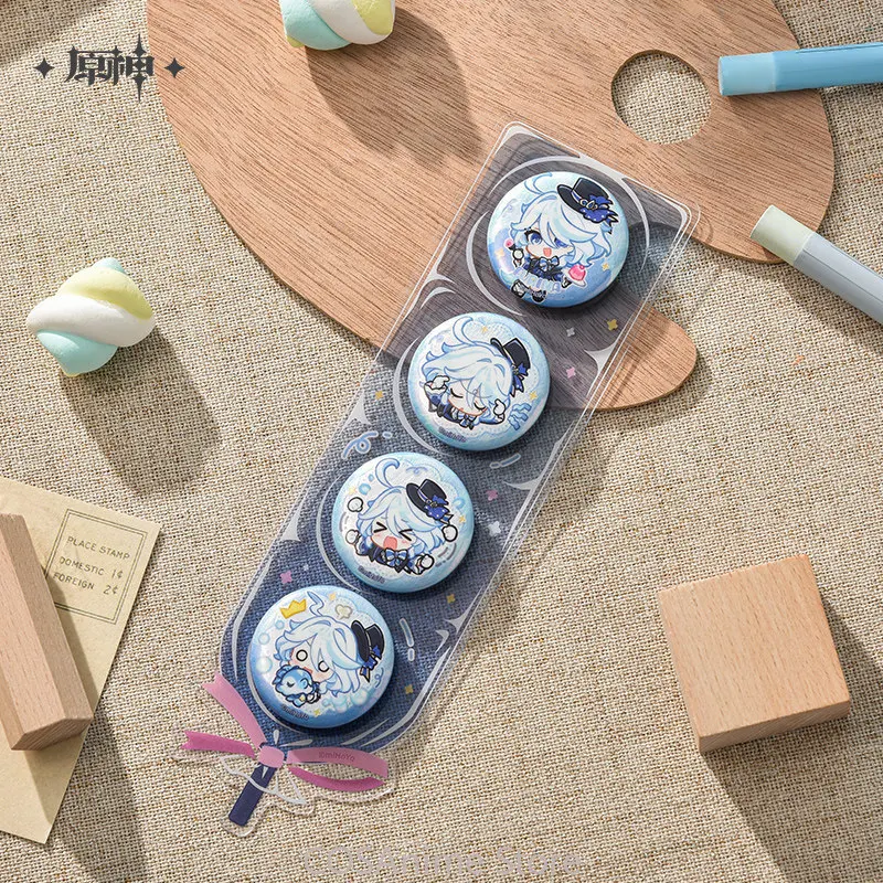 Official Genshin Impact Furina Anime Cosplay Badge Folding Fan Acrylic Standee Phone Chain Pendant Sticker Wooden Seal Gift view 3