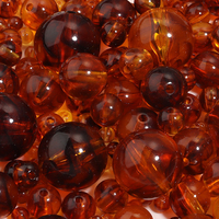 10-200pcs 6 8 10 12 14 20mm Acrylic Beads Amber Round Loose Spacer Beads For Jewelry Making DIY Bracelets Necklace Accessories