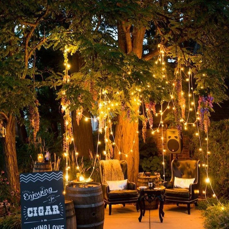 Guirnalda de luces LED para decoración de boda, cortina de hadas para ventana, jardín, fiesta, hogar, dormitorio, decoración de pared, 8 modos de