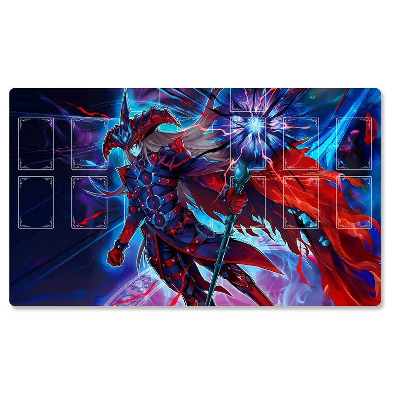 Yugioh Dark Magician of Chaos Play Mat Yu-Gi-Oh! TCG OCG ألعاب بطاقات التداول حصيرة Duel Plate المطاطية للسيارة
